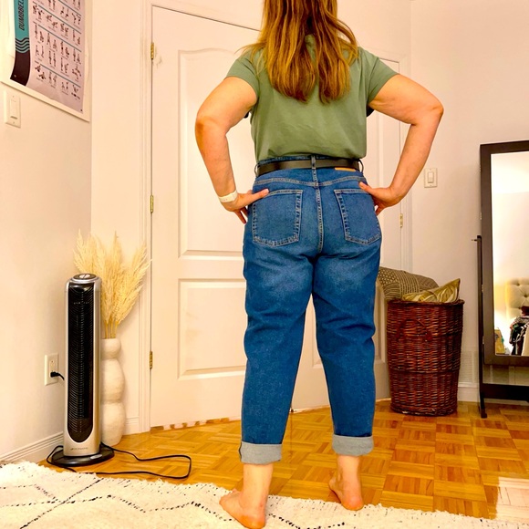 sz 16 H&M turned up mom's jeans NWT very trendy this Fall - Picture 9 of 13